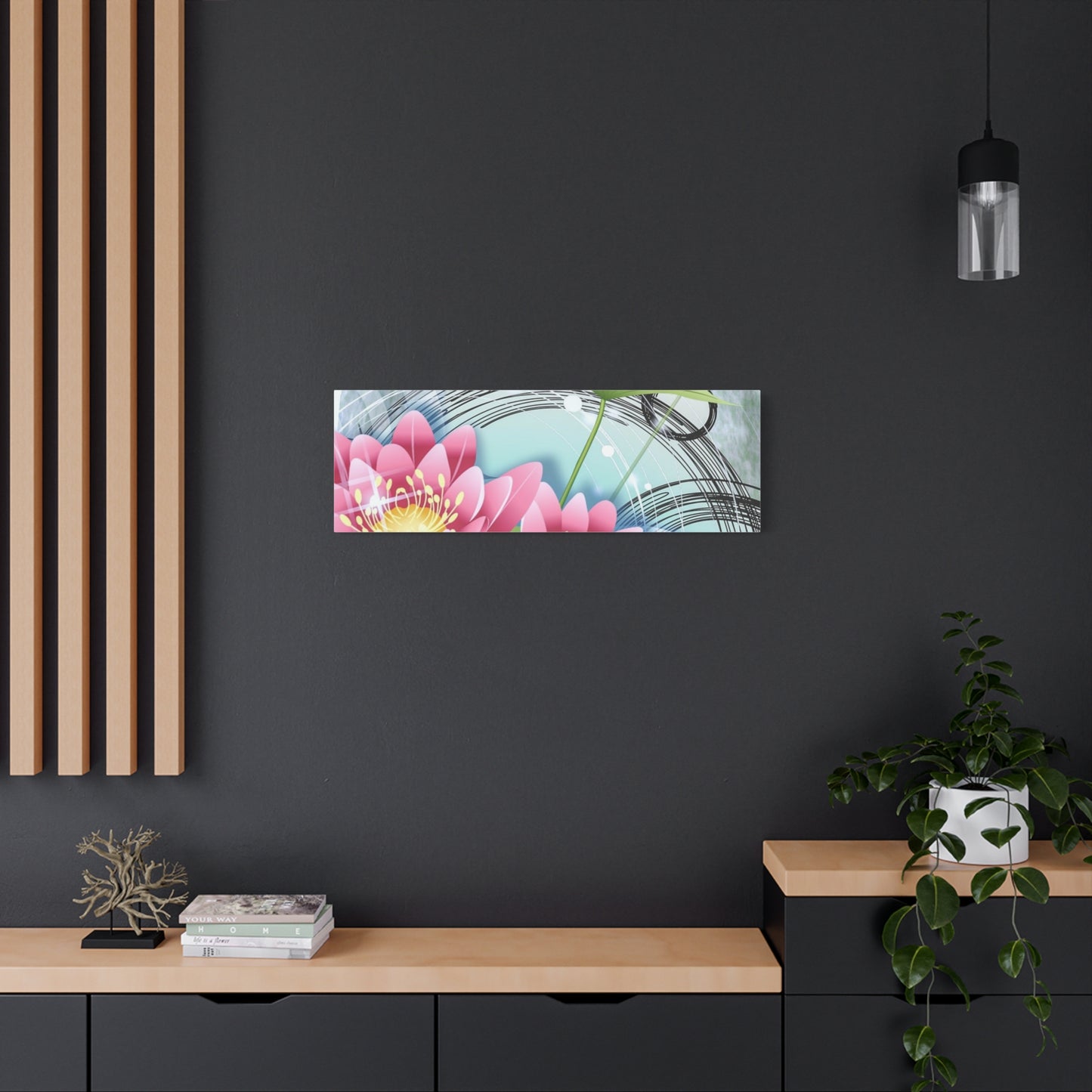 Lotus Blossom Matte Canvas Wall Art — Stretched 1.25" Decorative Print