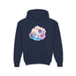 Kids' Cozy Rainbow Kitten Hoodie — Cute Sleeping Cat Youth Sweatshirt