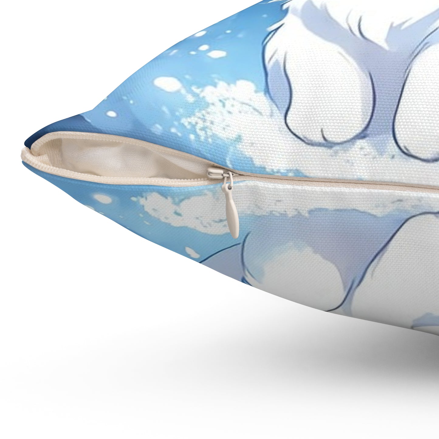 Cute White Kitten Throw Pillow — Adorable Cat Decor for Bedroom & Nursery