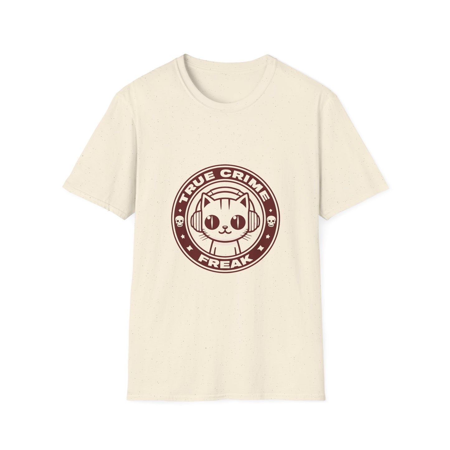 True Crime Freak Cat T-Shirt – Cute Kitty Badge Tee for True Crime Fans