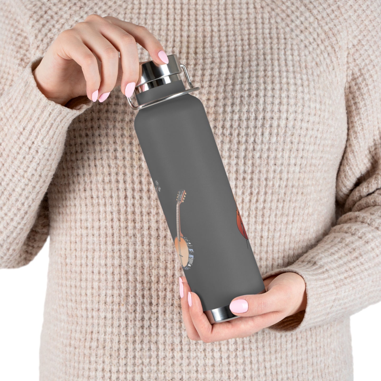 Musical Instruments Water Bottle | Copper Vacuum Insulated Bottle | Gift for Musicians, Music Lovers, Durable Travel Mug, Concert [...]