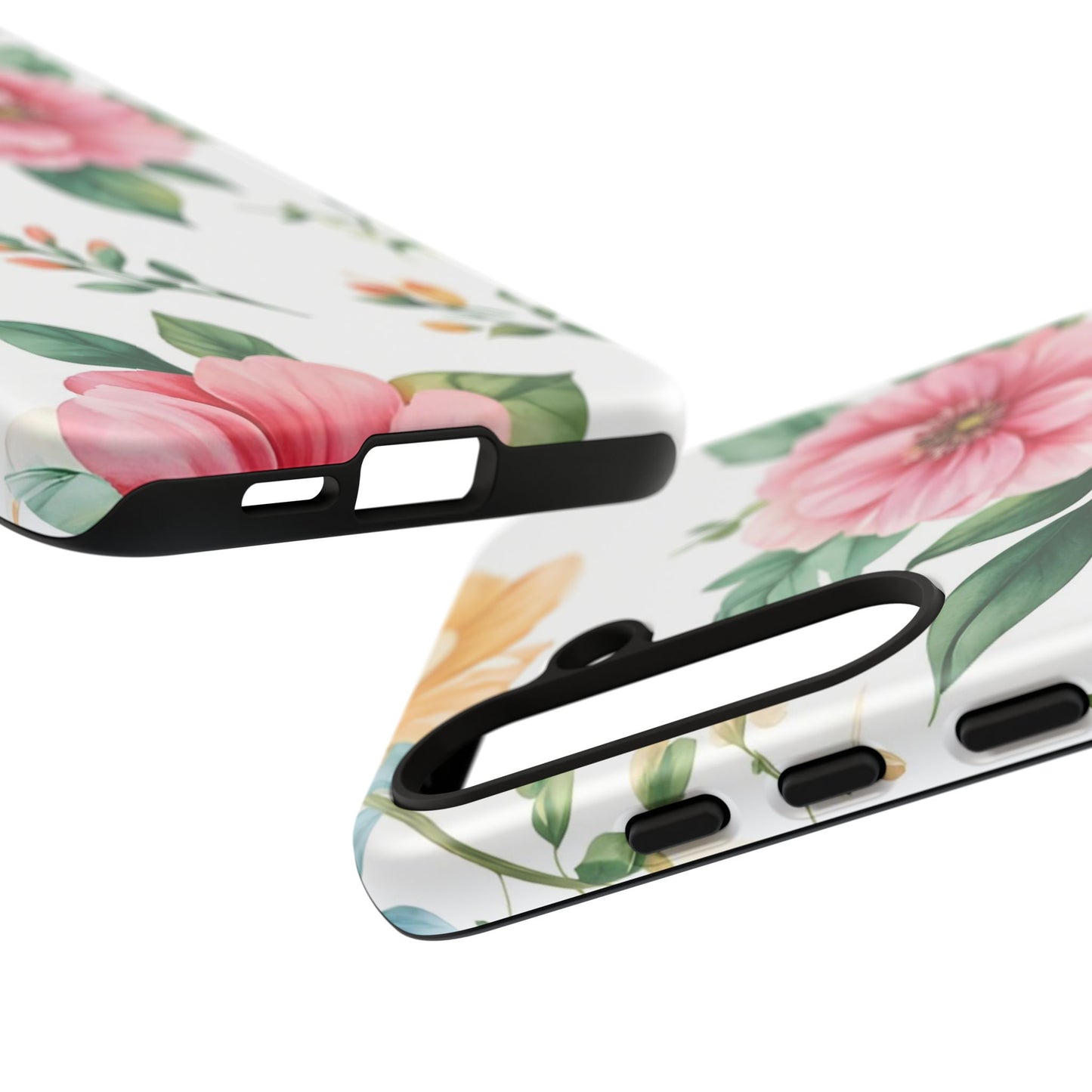 Floral Tough Phone Case — Pink Peony Protective Phone Cover