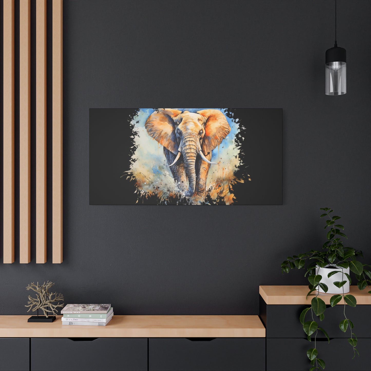 Matte Canvas, Stretched, 1.25" - Elephant