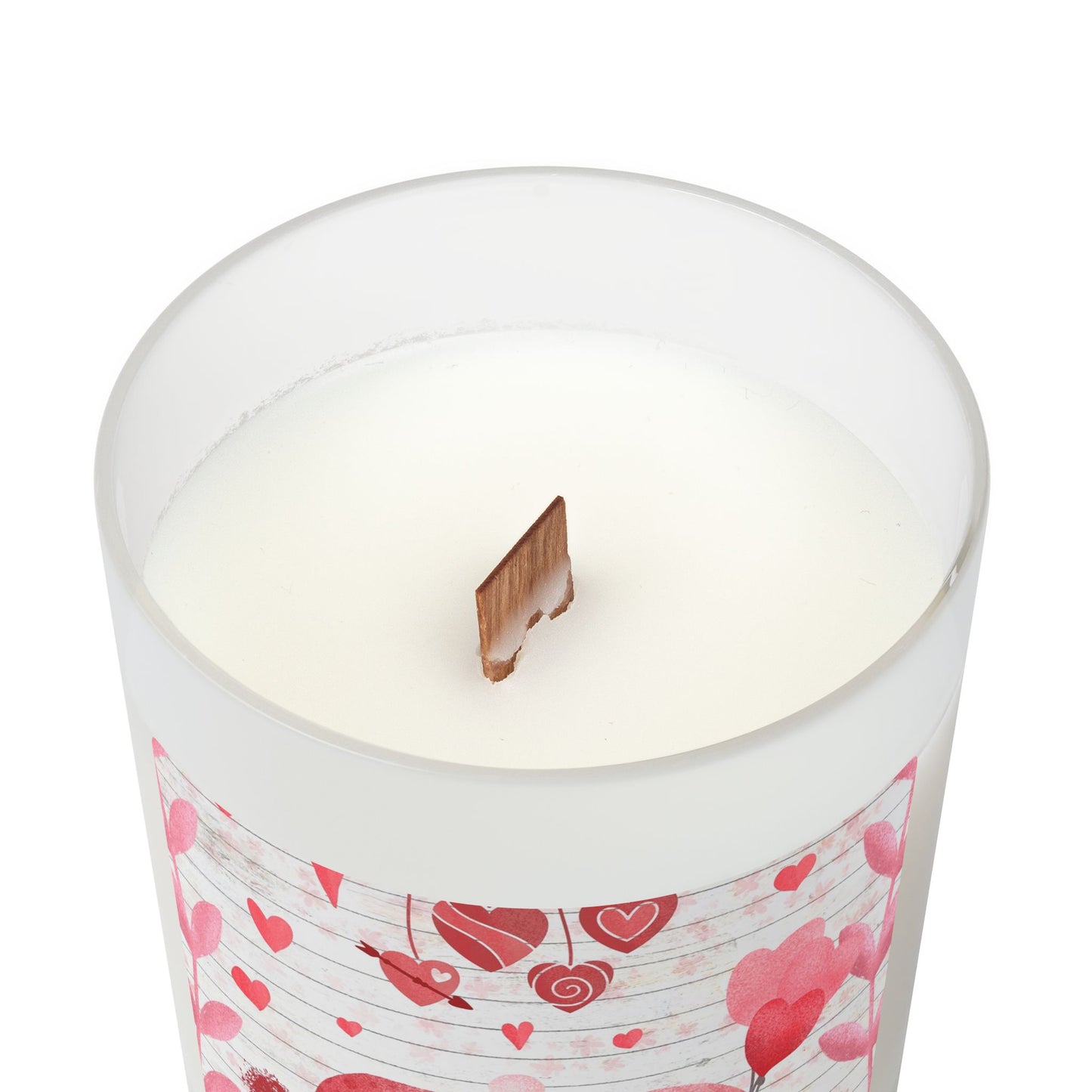 Valentine Gnome Frosted Glass Candle – 11oz Romantic Heart Scented Candle