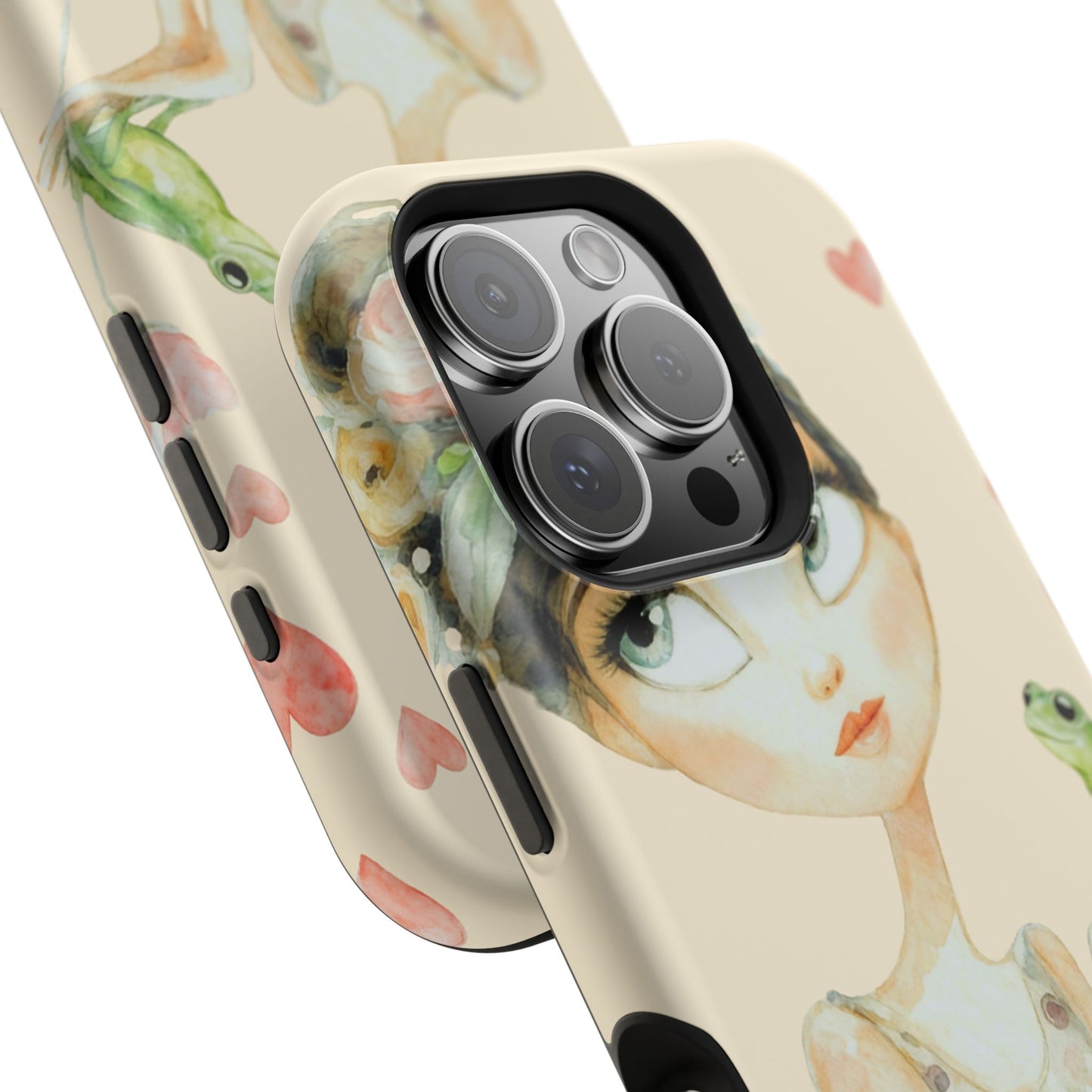Whimsical Girl with Frog Magnetic Impact Phone Case