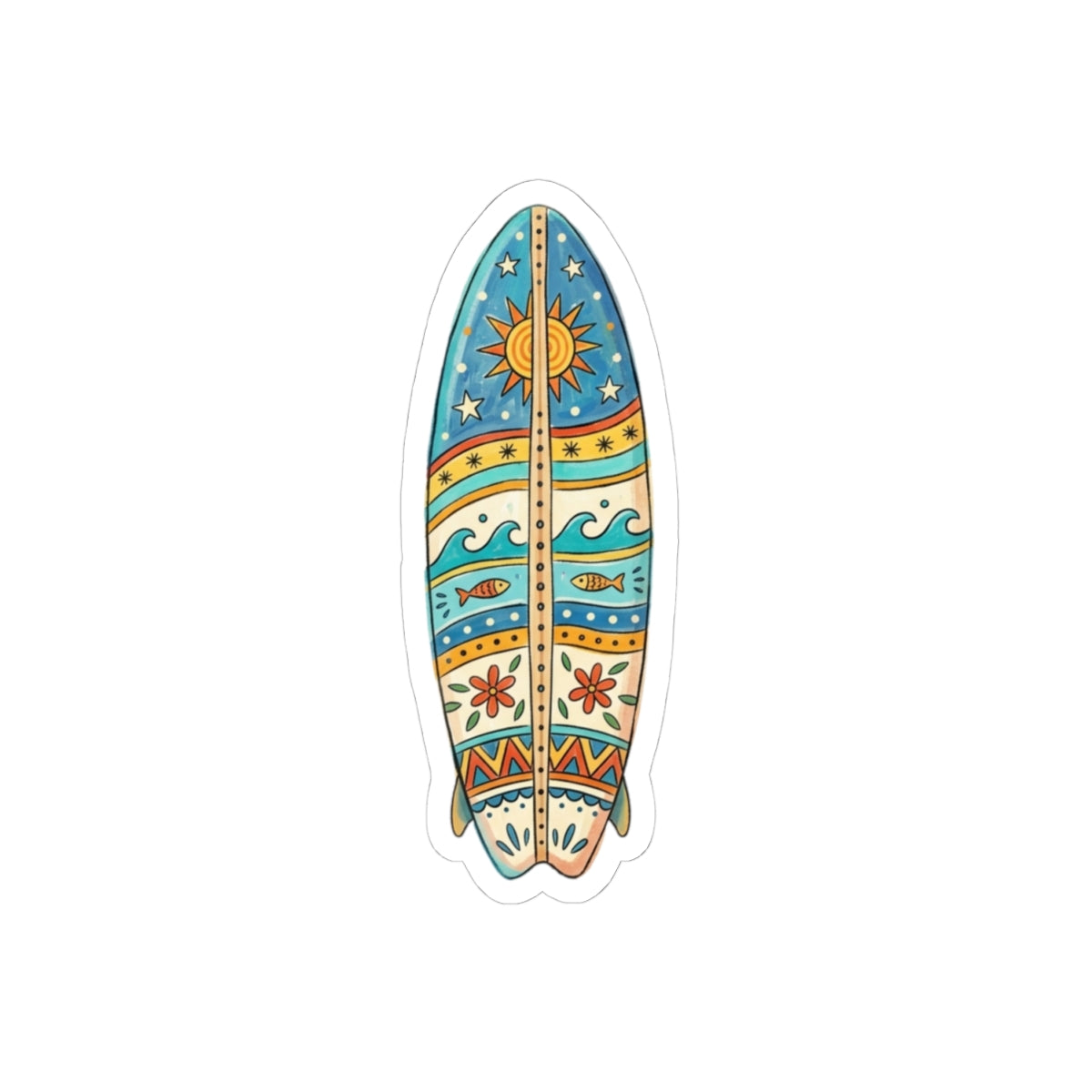 Surfboard Sticker — Boho Beach Kiss-Cut Vinyl Sticker