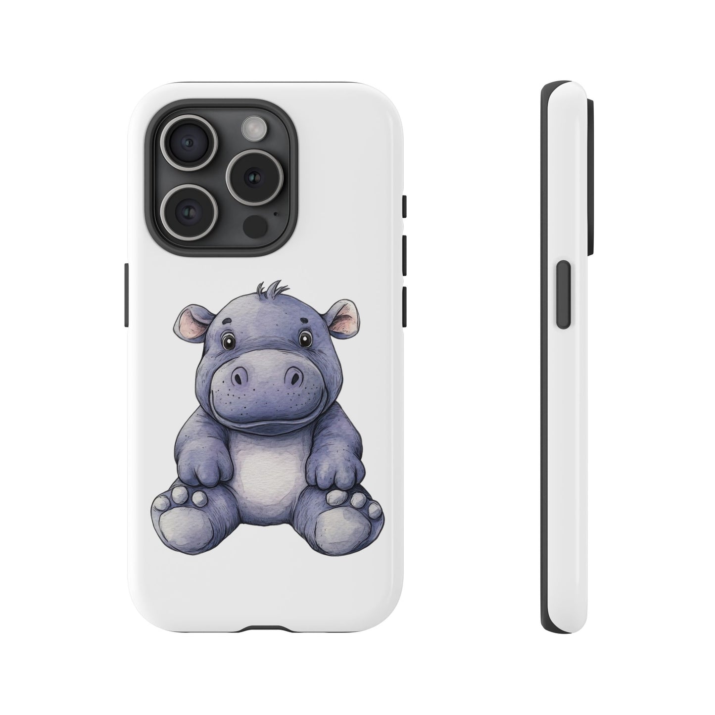 Cute Hippo Phone Case, Unique Tough Cases, Animal Lover Gift, Cute Animal Design, Baby Animal Phone Accessory