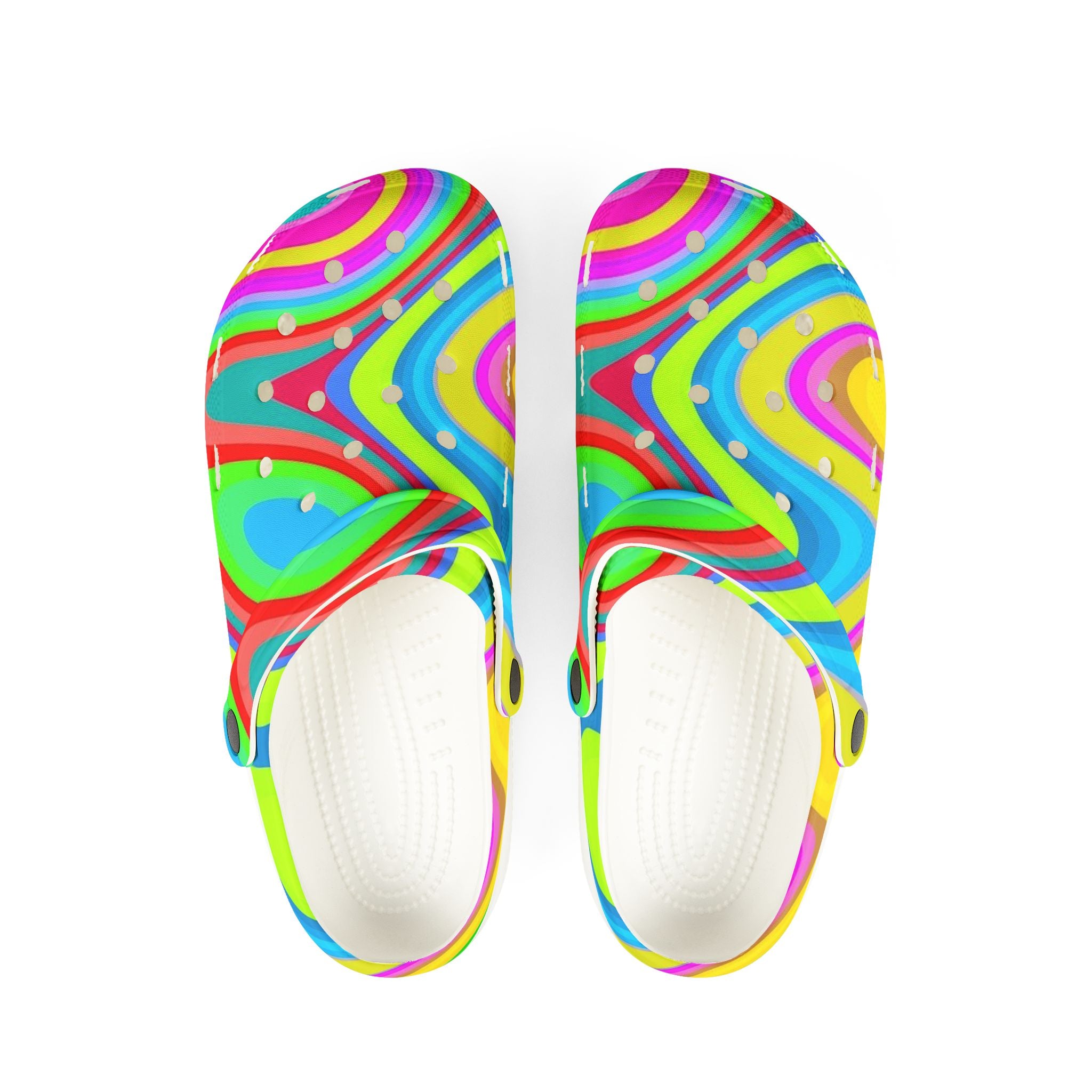 Colorful Swirl Clog Shoes — Vibrant Tie-Dye EVA Foam Slip-Ons