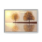 Framed Matte Canvas Wall Art — Golden Autumn Trees Reflection