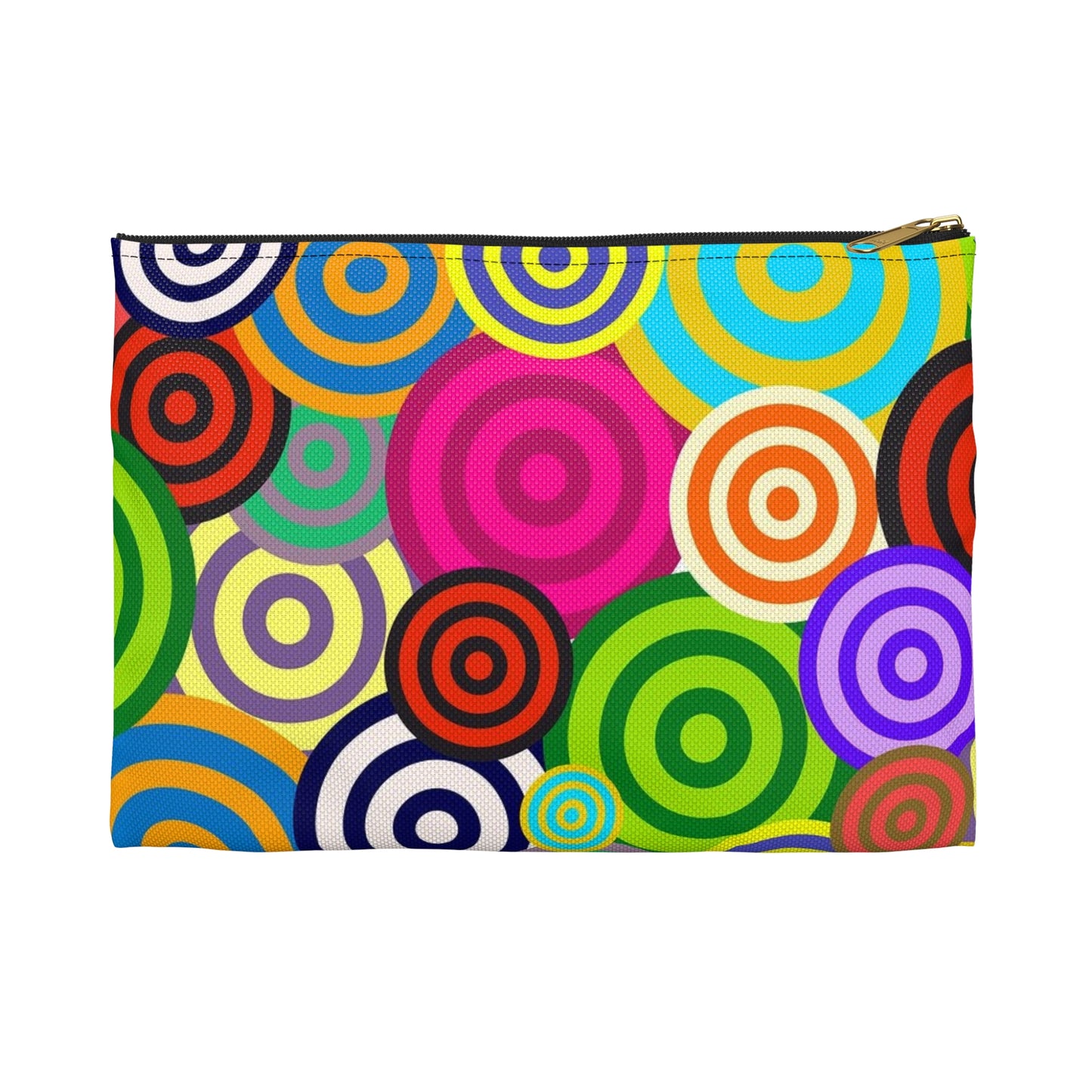 Colorful Circle Accessory Pouch, Fun Travel Organizer, Makeup Bag