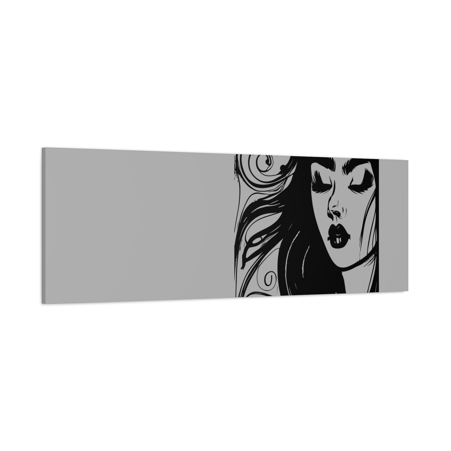 Gothic Woman Portrait Canvas Art — Matte Stretched Wall Decor