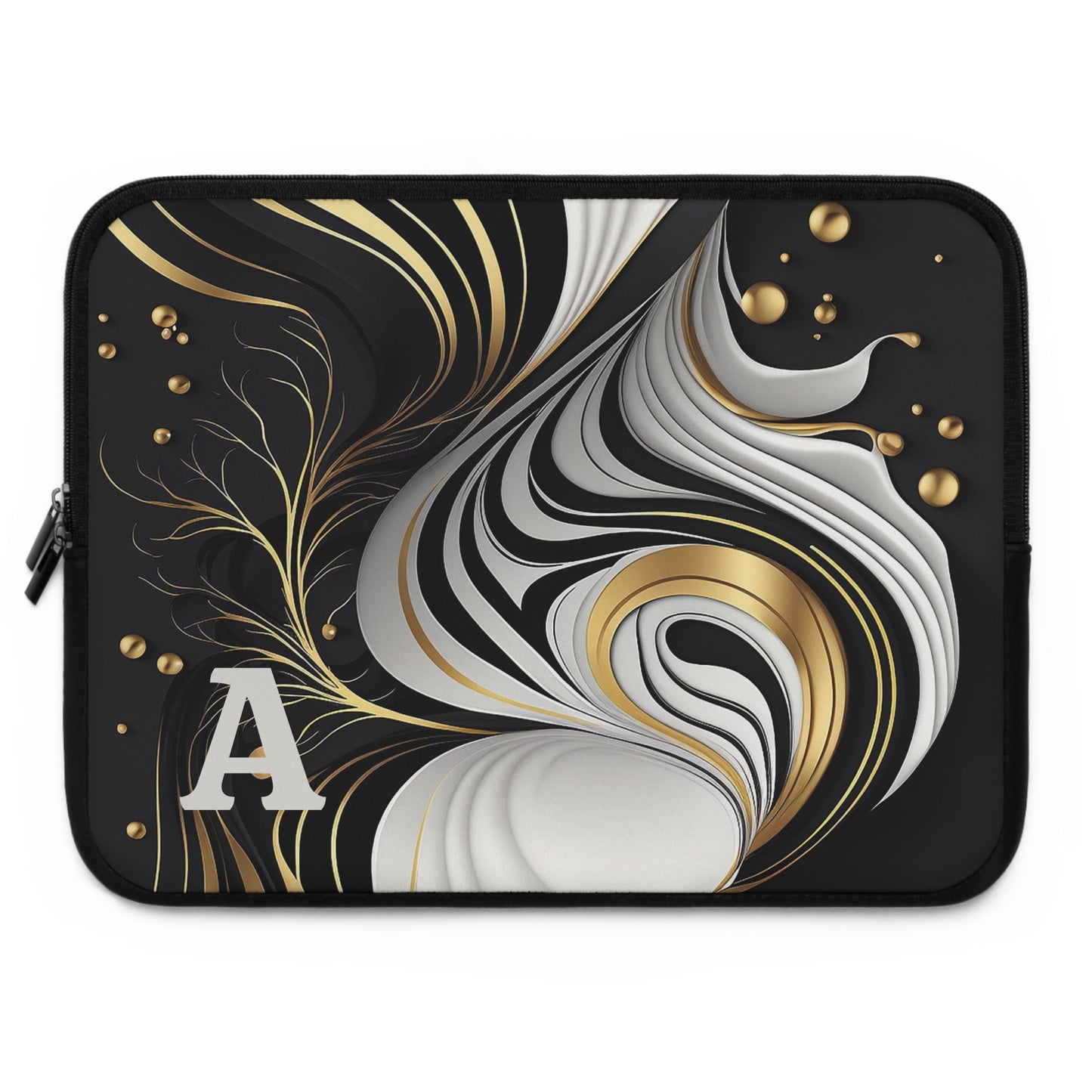 Elegant Personalized Laptop Sleeve, Art-Inspired Tech Case, Gift for Students, Professionals, Custom Monogram Sleeve, Stylish Gadget Cover