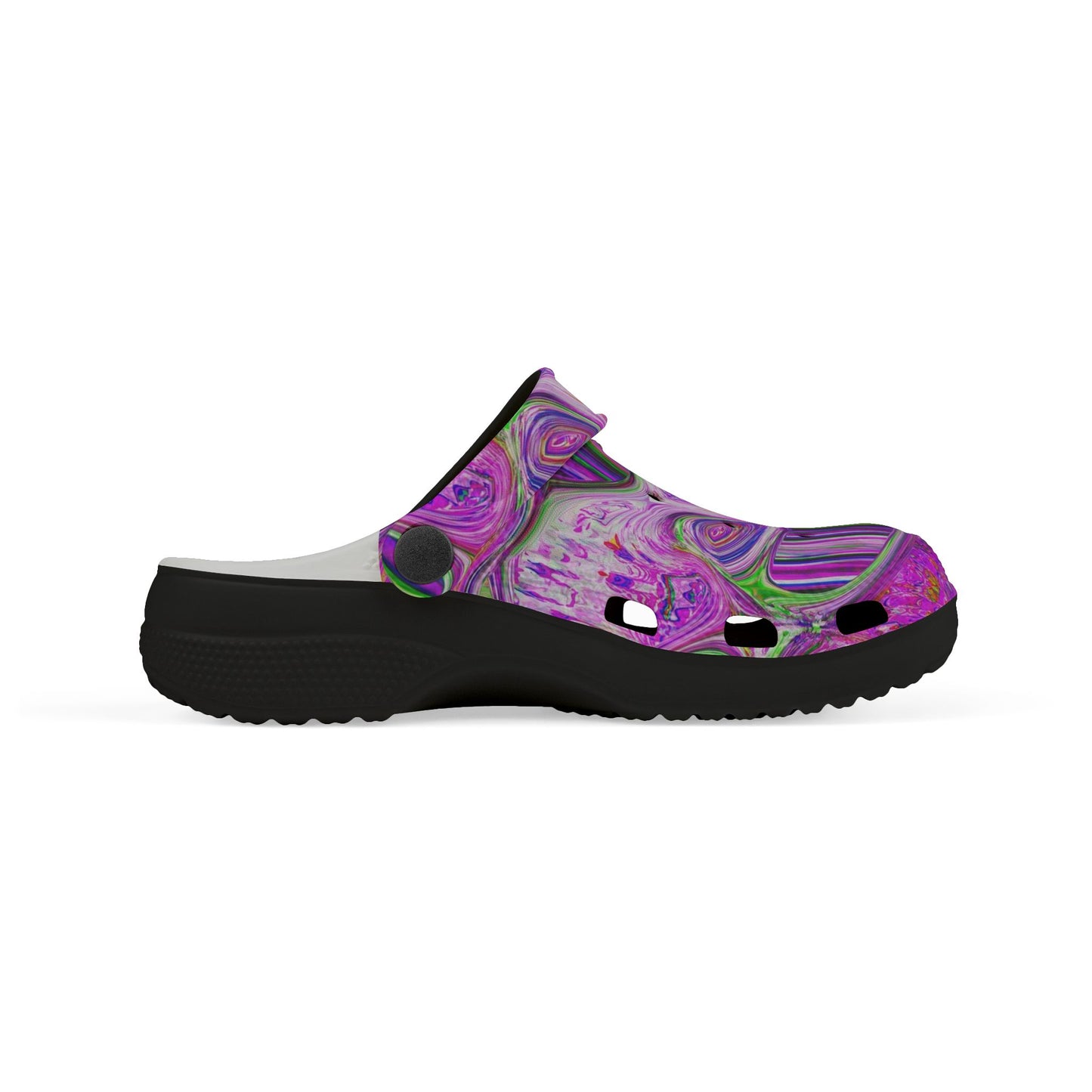 Kids Purple Swirl EVA Foam Clogs — Colorful Psychedelic All-Over Print