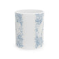 Blue Floral Monogram Ceramic Mug (11oz/15oz)