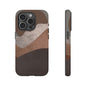 Abstract Earthtone Phone Case — Brown Layered Rugged Tough Case
