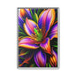 Vibrant Neon Floral Matte Canvas Print — Framed Wall Art