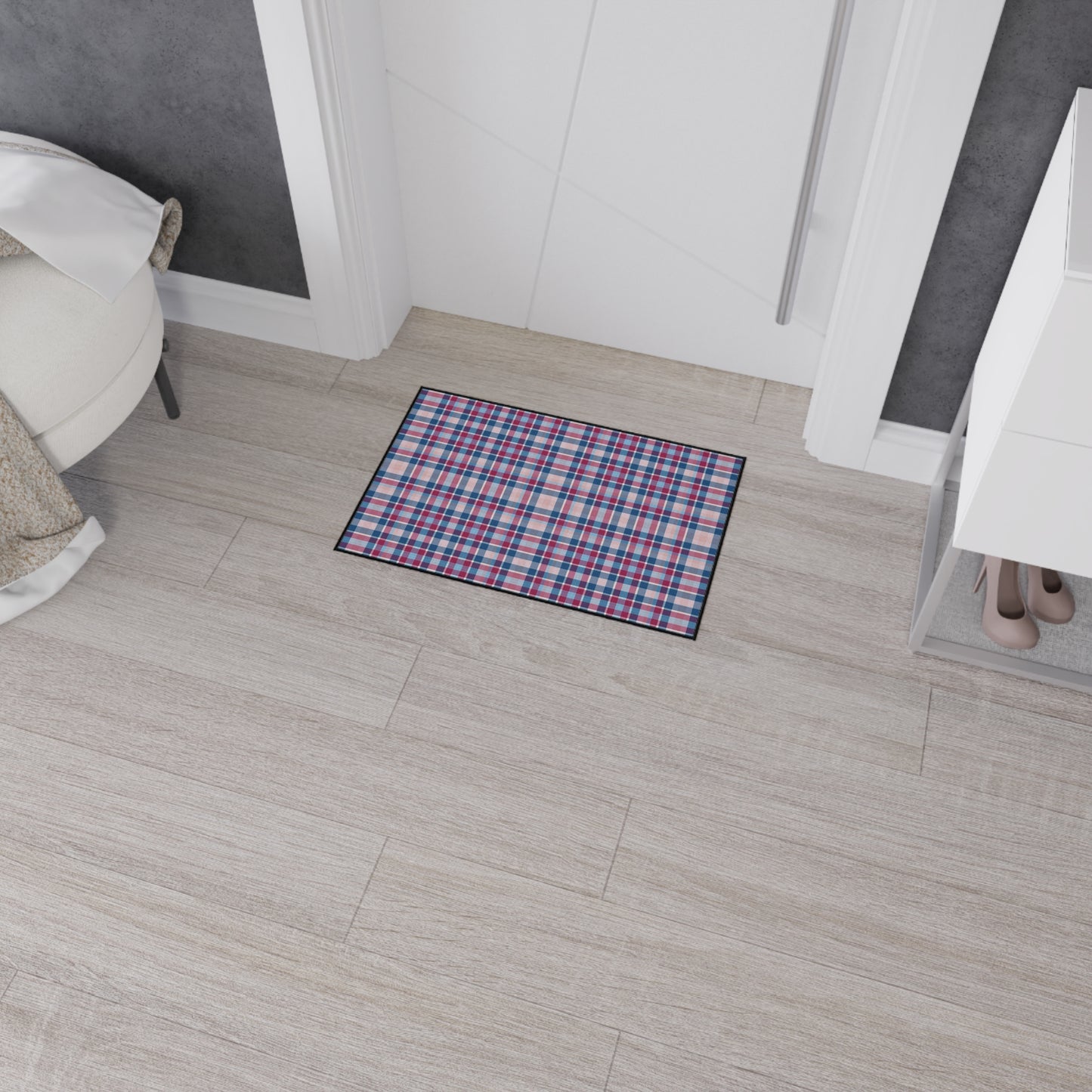 Plaid Heavy-Duty Floor Mat — Durable Non-Slip Rug for Entryway & Garage
