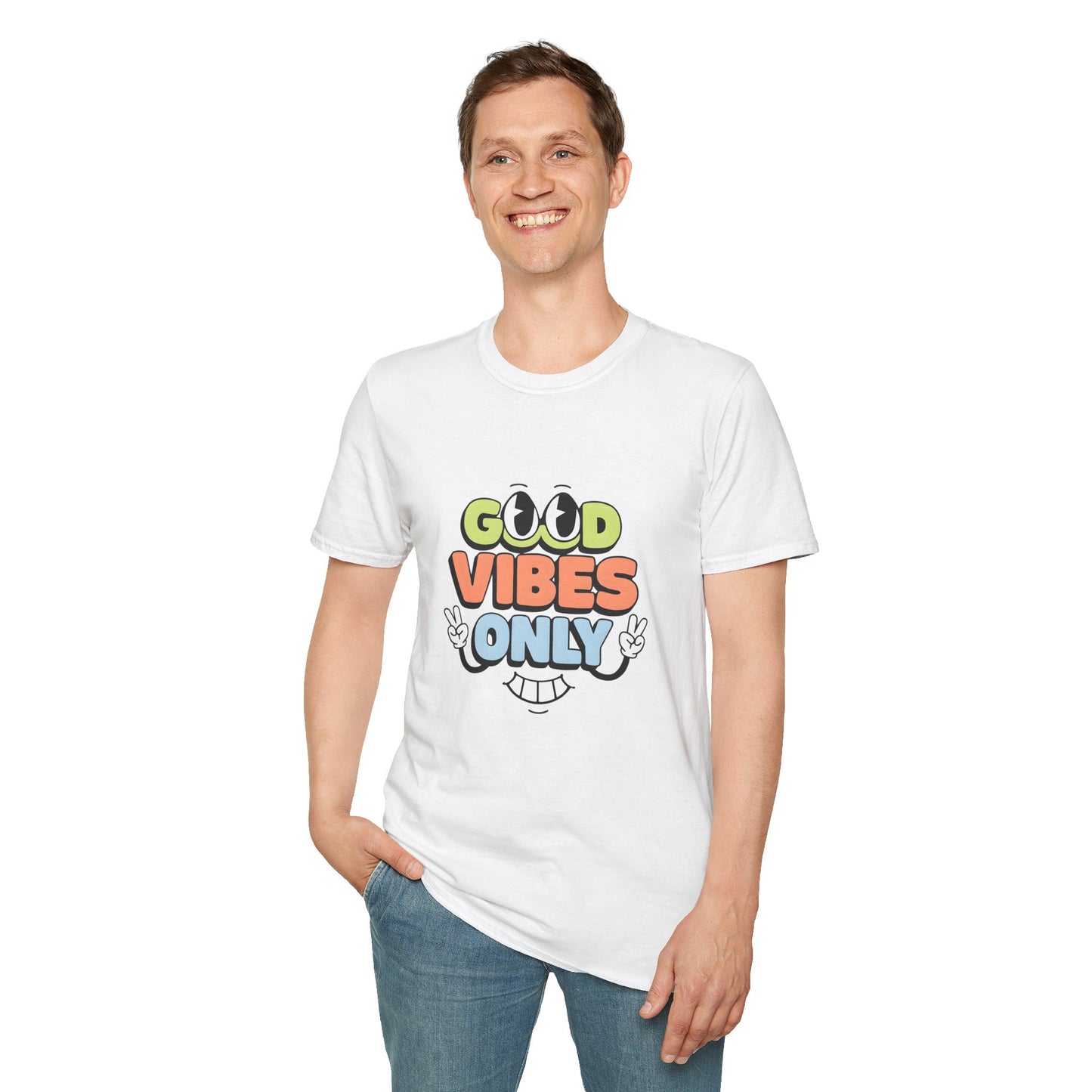 Good Vibes Only T-Shirt — Retro Smiley Graphic Tee