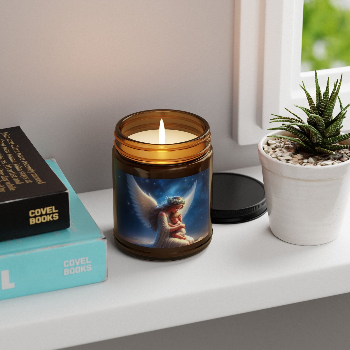 Angel of Comfort Soy Candle — Amber Jar Scented Candle (Memorial & Relaxation)