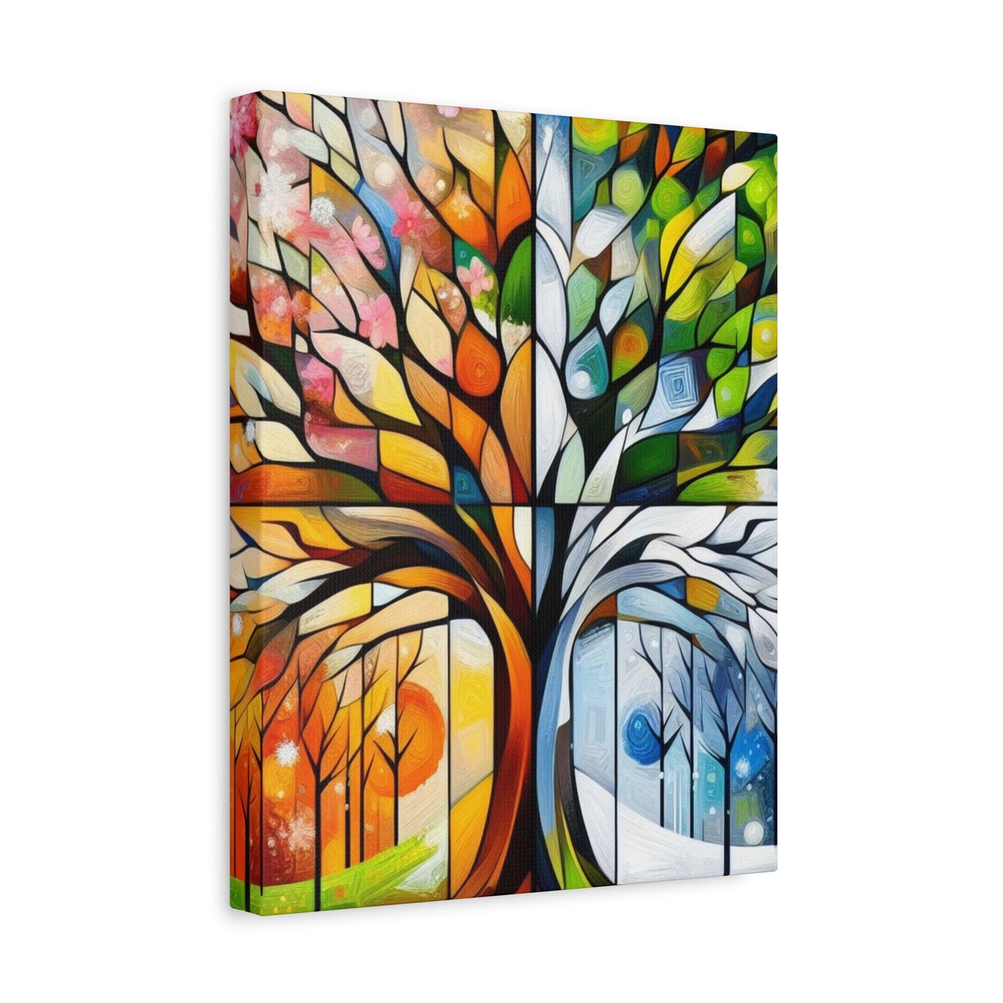 Seasons Tree Matte Canvas Wall Art — Stretched 1.25"