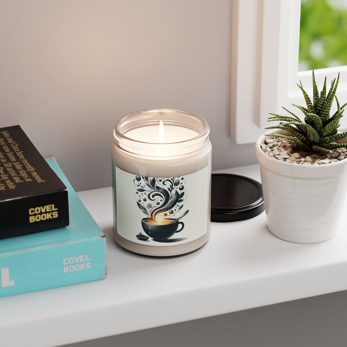 Coffee Cup Soy Candle — 9oz Scented Jar Candle with Whimsical Steam Design