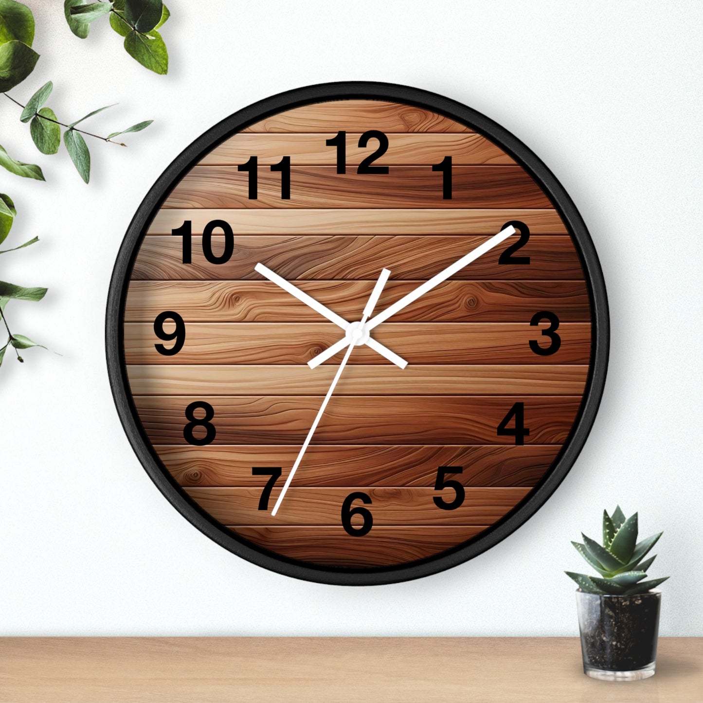 Rustic Wood Wall Clock - Natural Timber Home Decor
