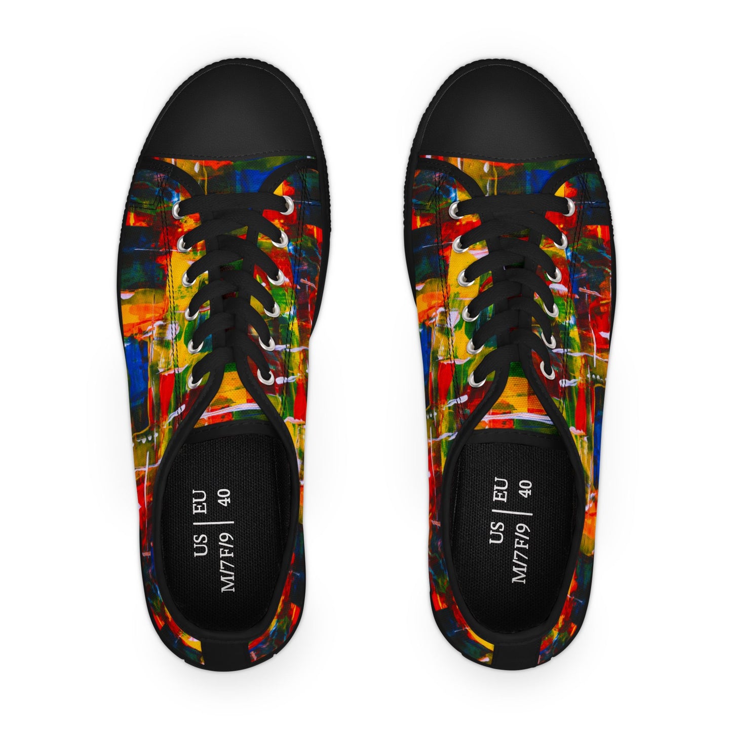 Abstract Color Splash Low Top Sneakers