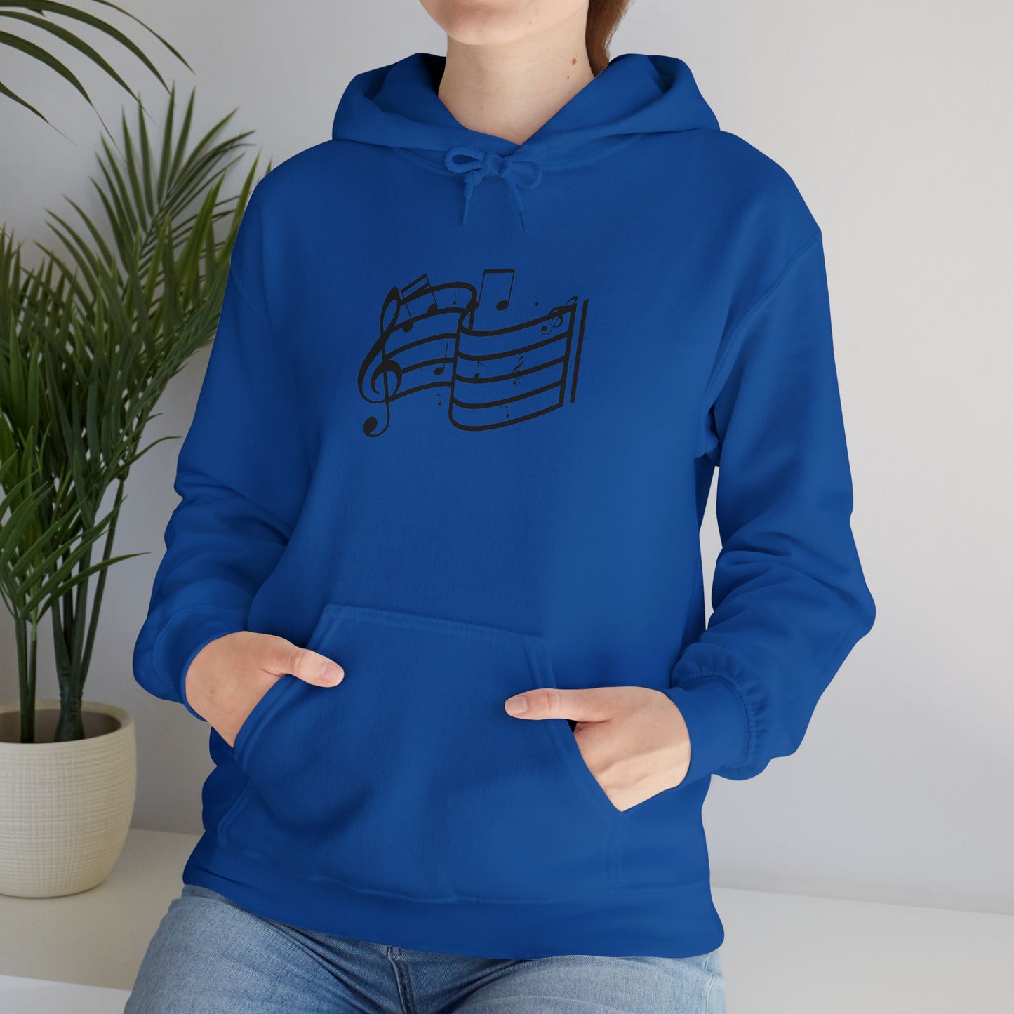Music Notes Hoodie — Minimal Sheet Music Design