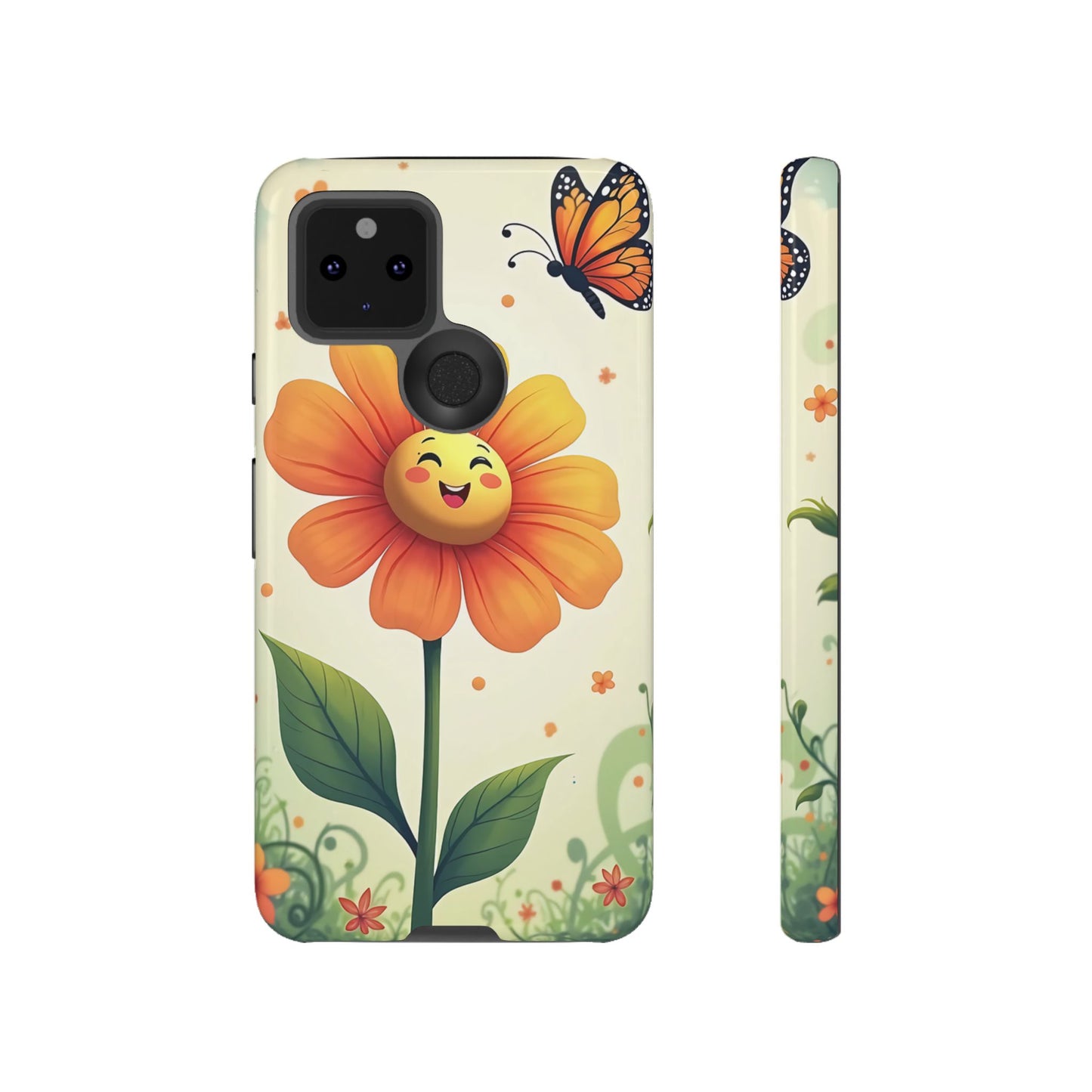 Floral Phone Case with Butterfly Design, Cute Flower Phone Cover for Nature Lovers, Eco-Friendly Gift, Spring Vibes, Birthday Present