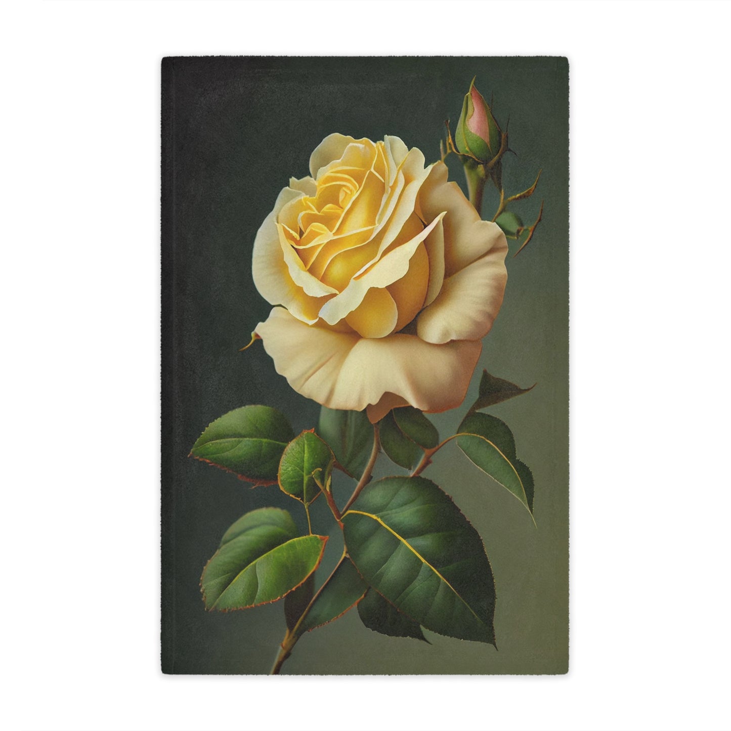 Yellow Rose Minky Blanket — Vintage Botanical Throw for Bedroom & Living Room