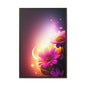 Framed Floral Canvas Art — Pink Daisies Sunset Wall Print