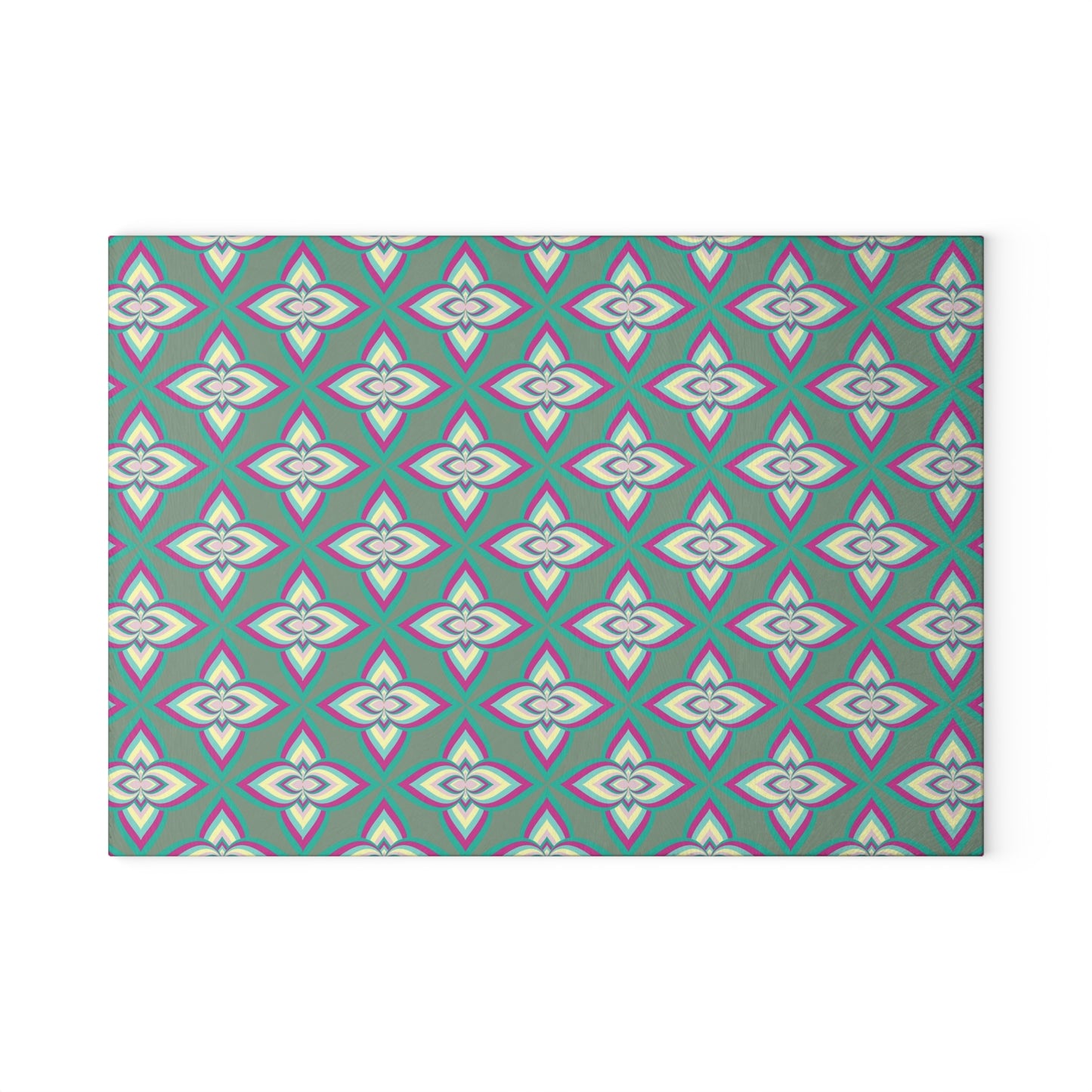 Stylish Glass Cutting Board with Geometric Pattern, Kitchen Decor, Gift for Home Cooks, Housewarming Present, Modern Kitchen Accessory