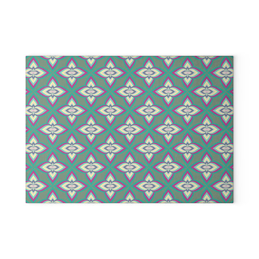 Stylish Glass Cutting Board with Geometric Pattern, Kitchen Decor, Gift for Home Cooks, Housewarming Present, Modern Kitchen Accessory