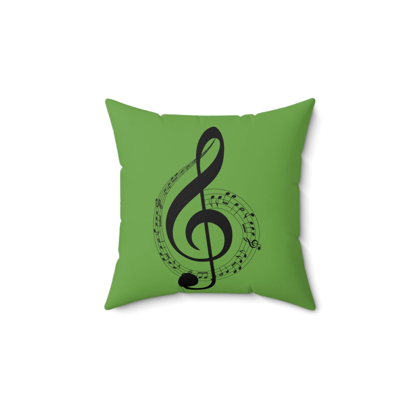 Musical Notes Decorative Pillow, Ideal Gift for Musicians, Green Music Theme Cushion for Home Decor, Bedroom, Living Room