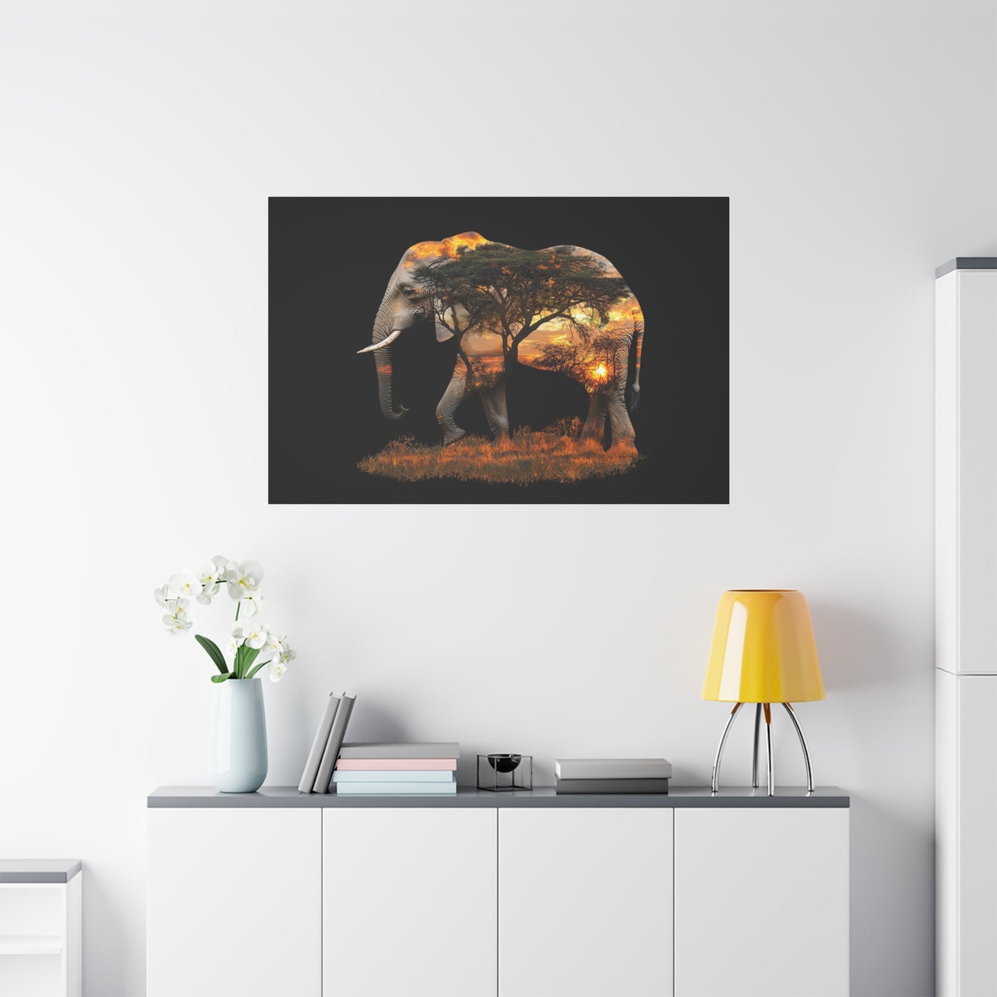 Elephant Tree Matte Canvas Art