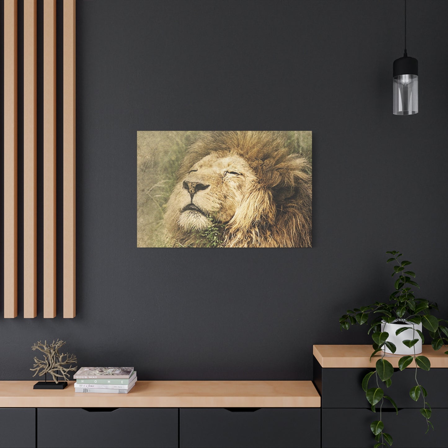Lion Portrait Matte Canvas Print — Stretched 1.25" Wall Art