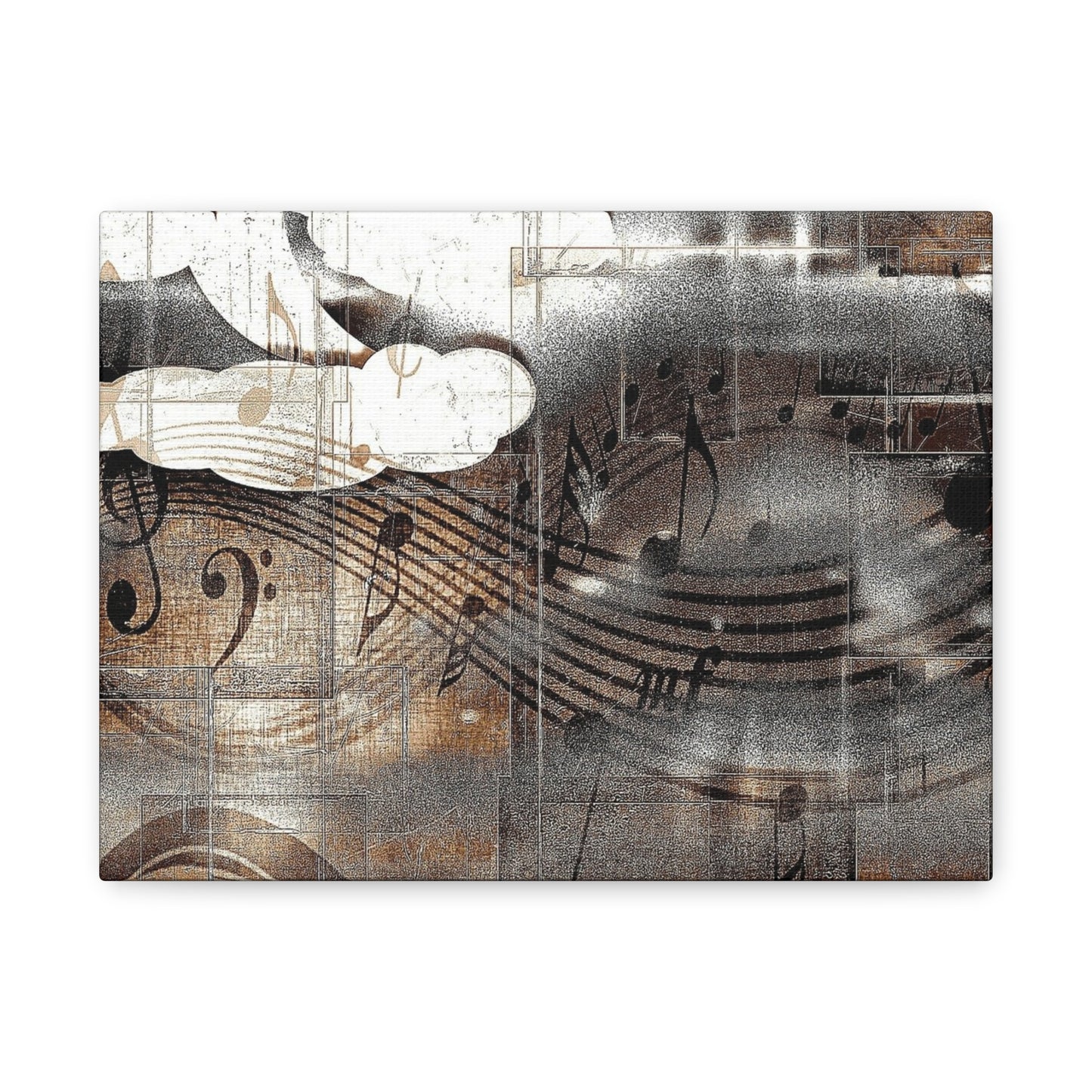 Abstract Musical Notes Matte Stretched Canvas Art (1.25")