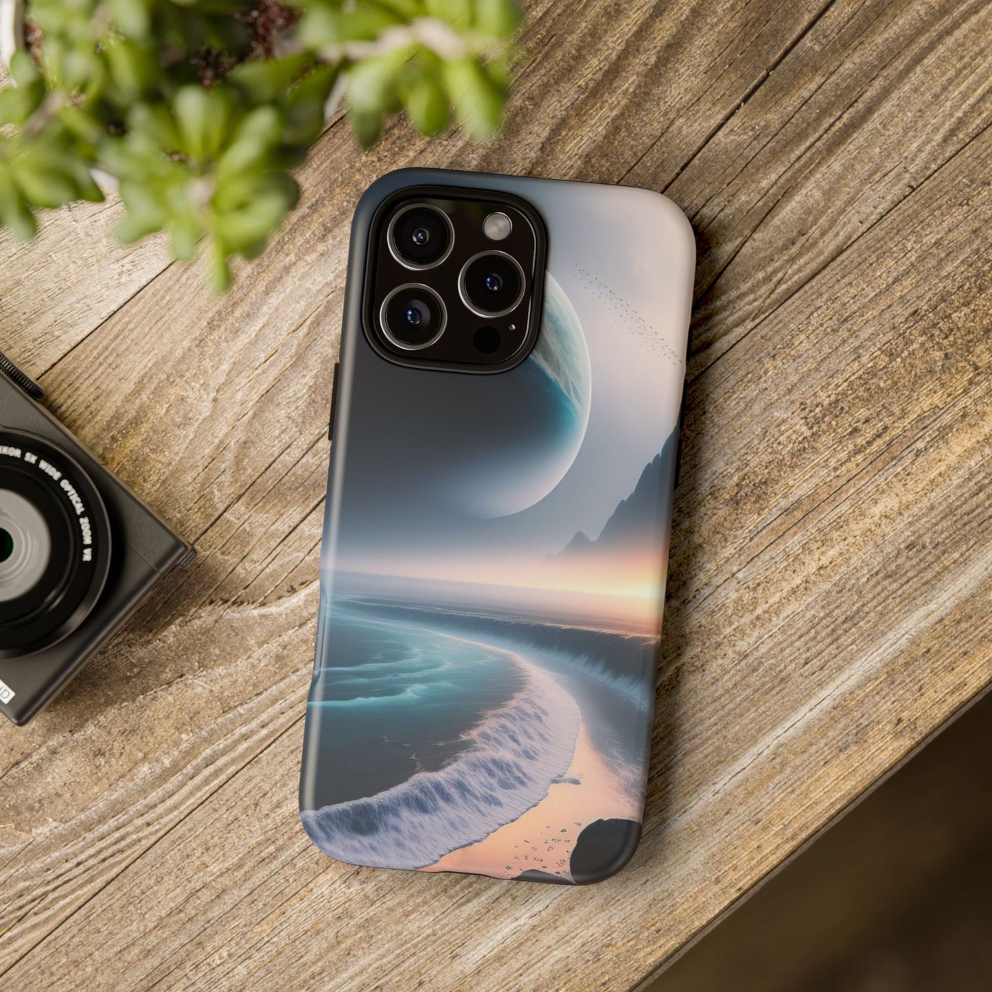 Galaxy Ocean Phone Case — Surreal Planet Beach Tough Case