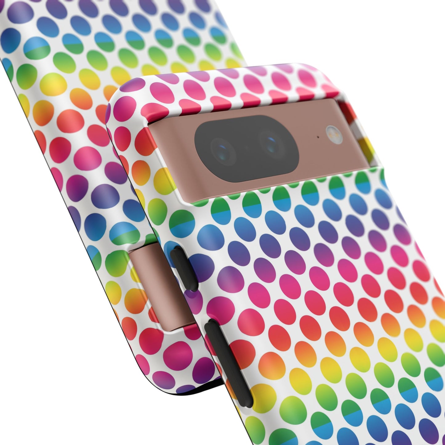 Rainbow Dot Phone Case, Colorful Phone Cover, Fun Phone Accessory, Gift for Friends, Trendy Mobile Case