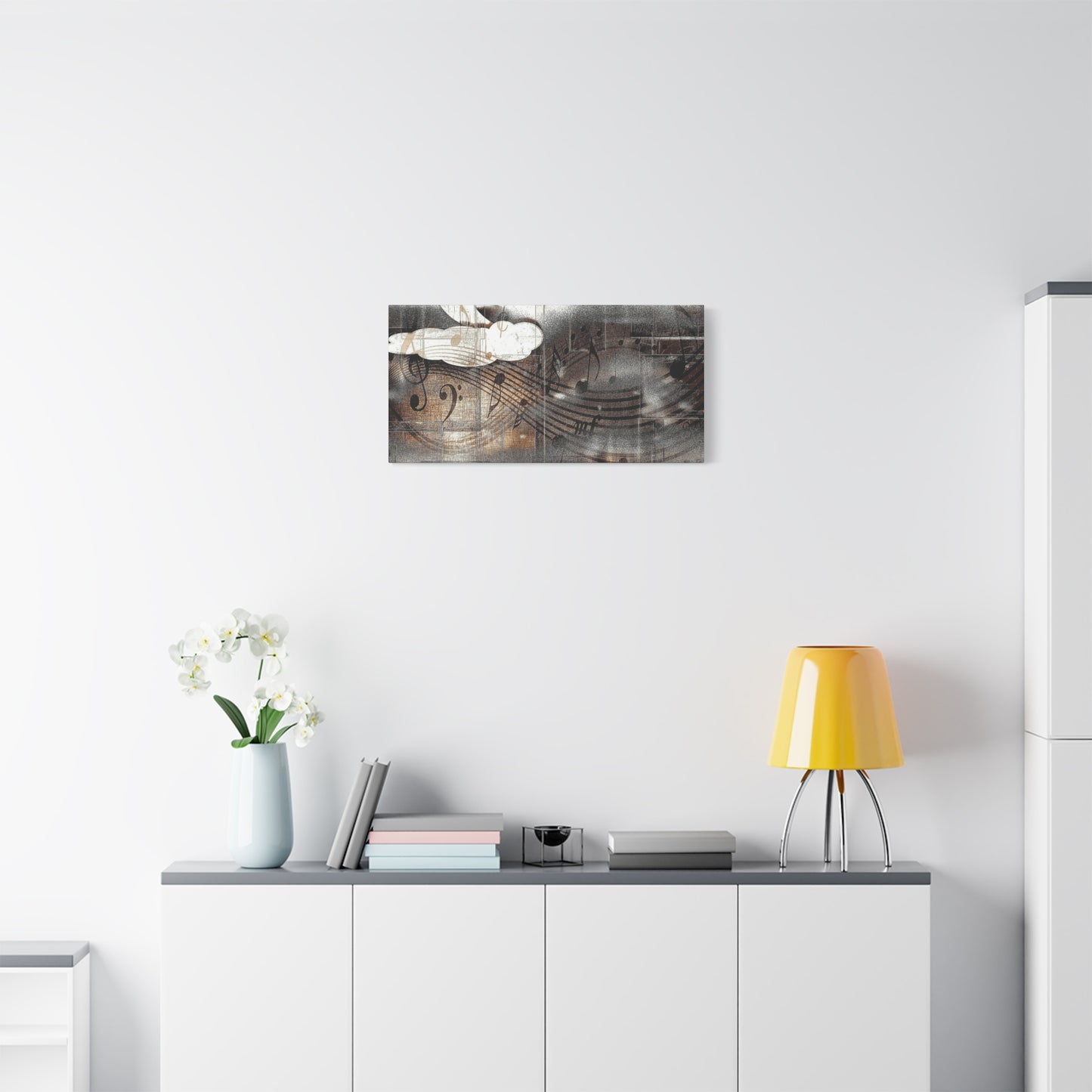 Abstract Musical Notes Matte Stretched Canvas Art (1.25")