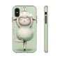 Cute Yoga Sheep Phone Case — Pastel Lamb Ballerina Protective Cover