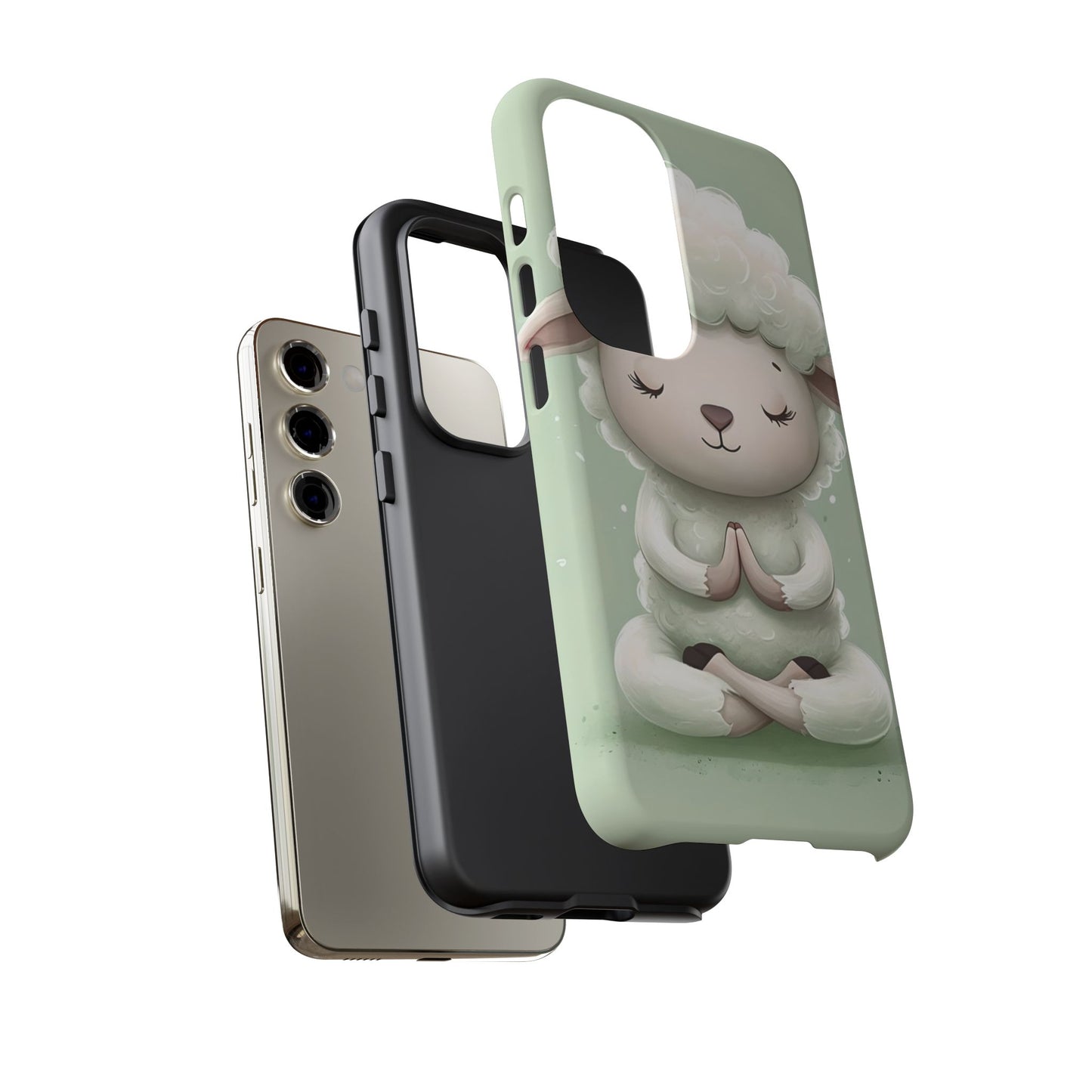 Meditating Lamb Phone Case — Cute Pastel Protective iPhone Cover