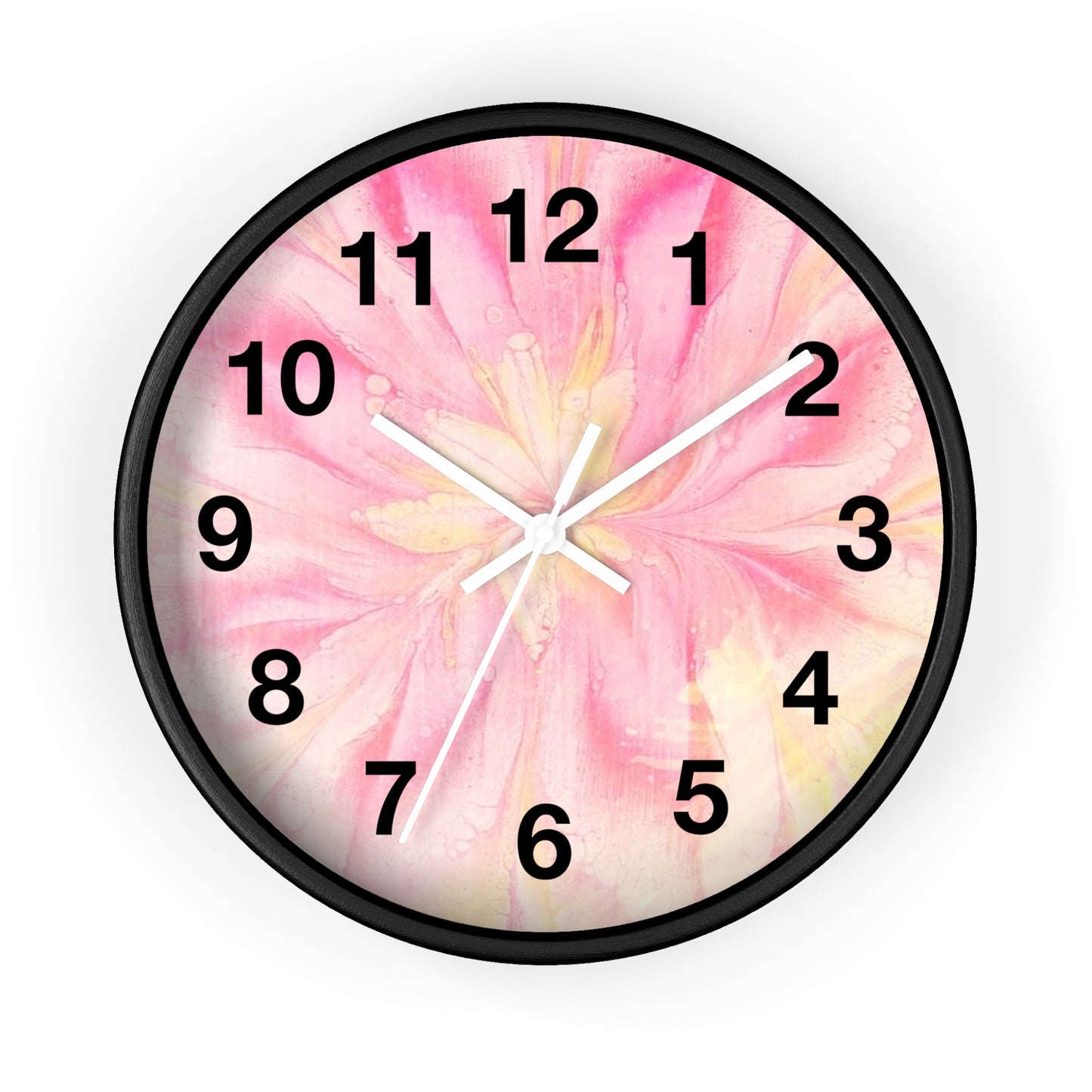 Floral Design Wall Clock - Pink Flower Home Decor, Elegant Timepiece, Gift for Her, Mother's Day, Relaxation Space, Unique Wall Art