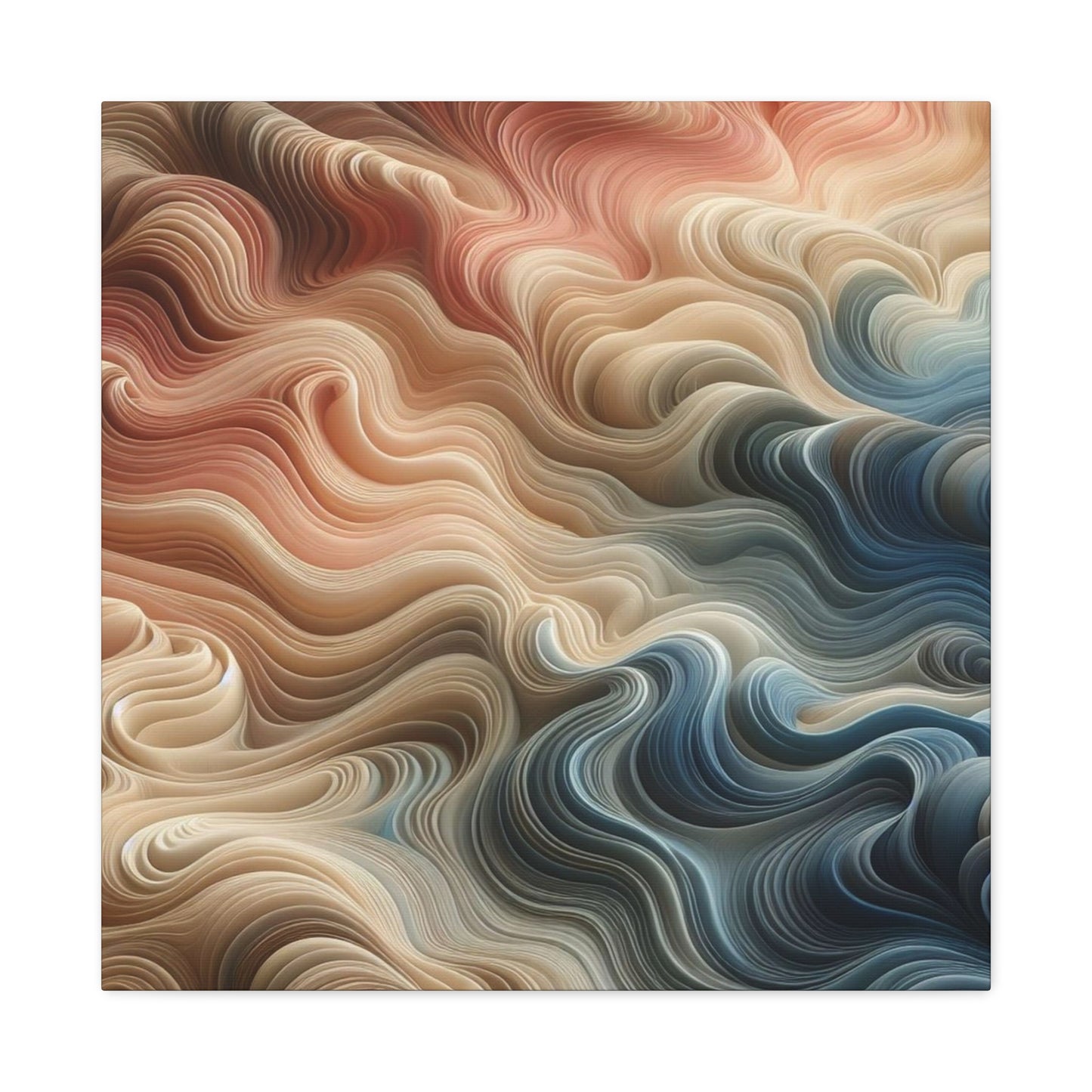 Abstract Swirl Matte Canvas Wall Art — Fluid Earth Tones, Stretched 1.25"