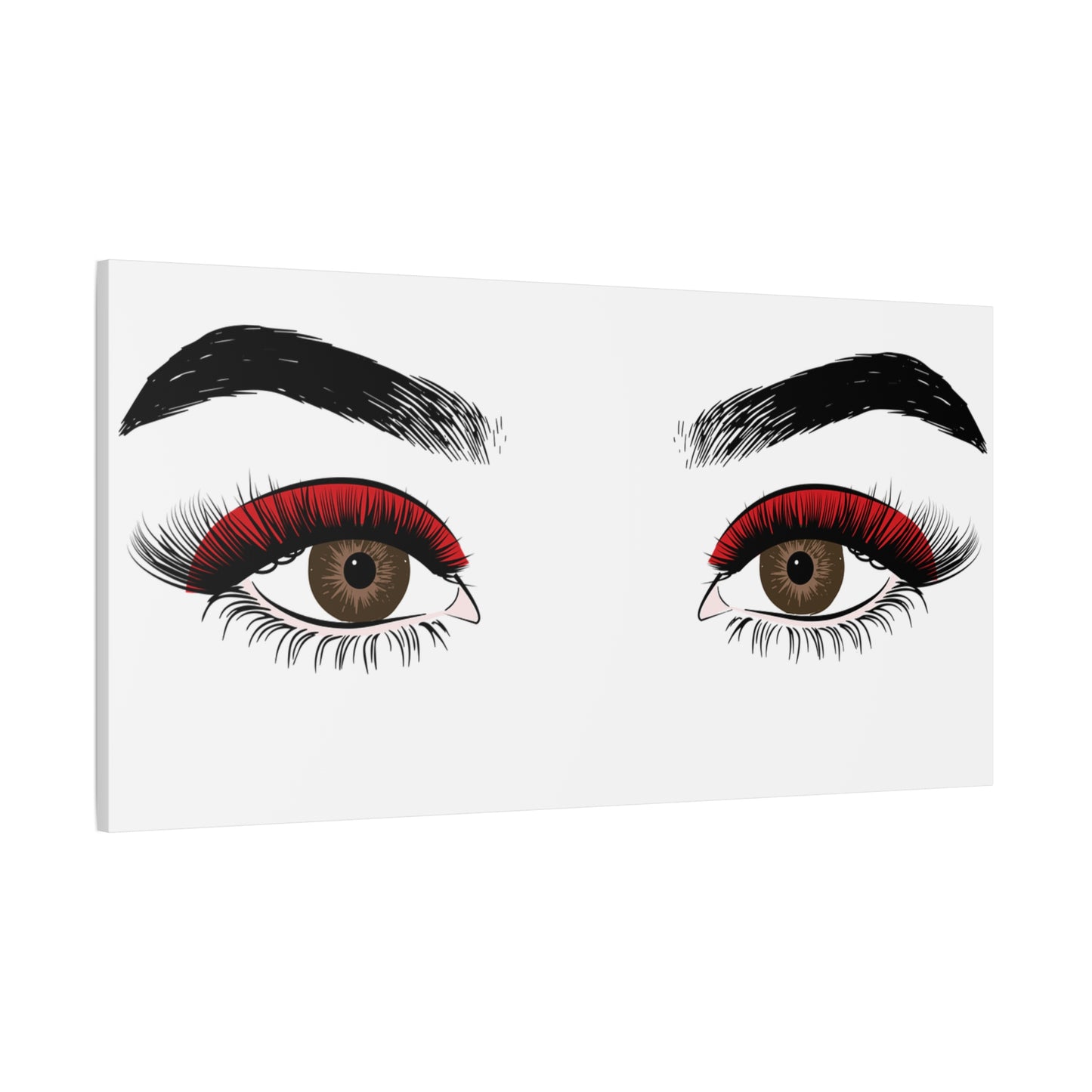 Red Lashes Wall Art Canvas — Glam Eyes Makeup Decor