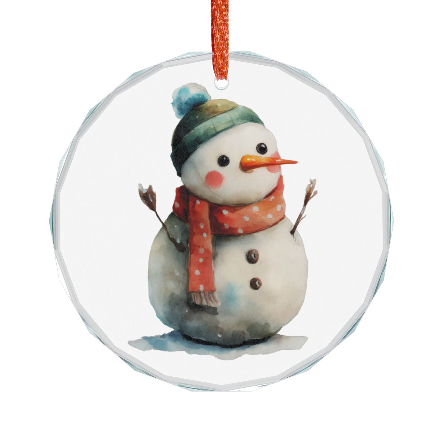 Crystal Heart Ornament — Cute Snowman Holiday Decoration