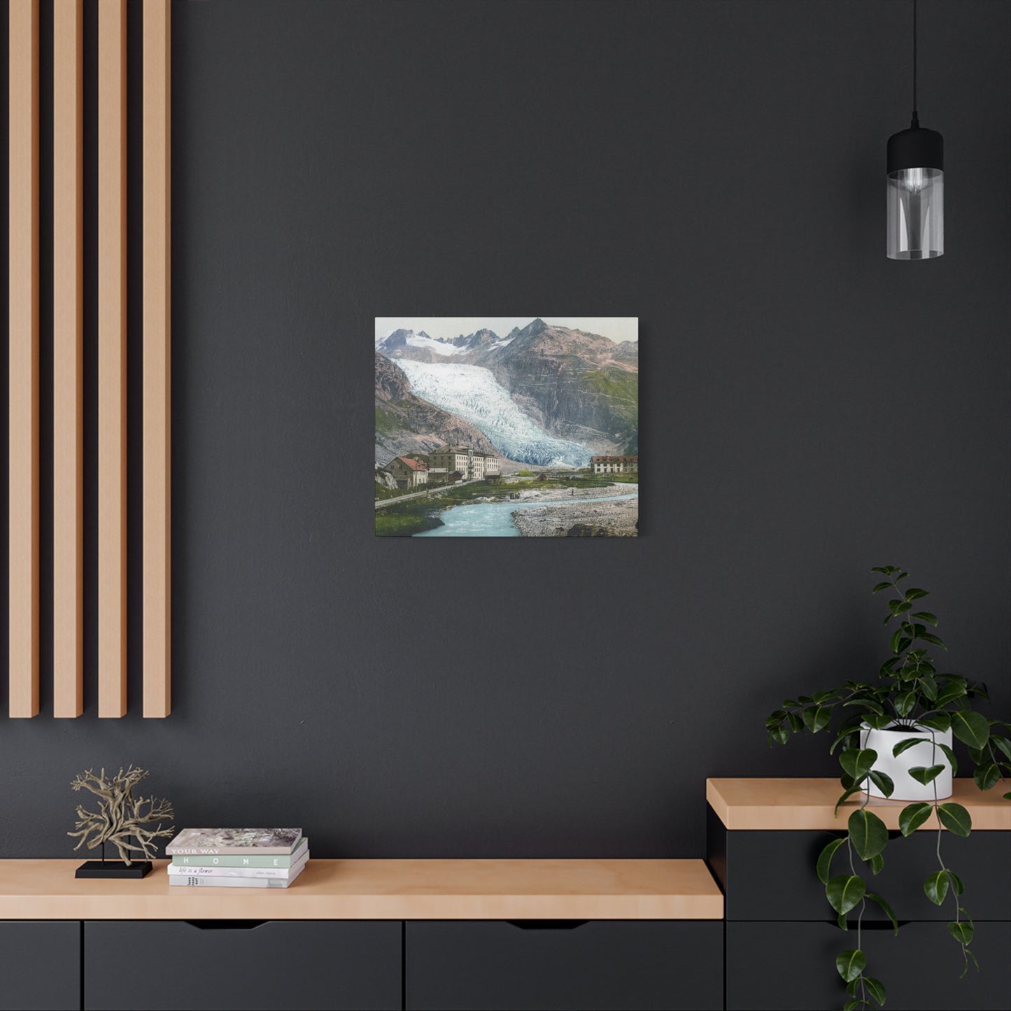 Glacier Village Matte Canvas Print