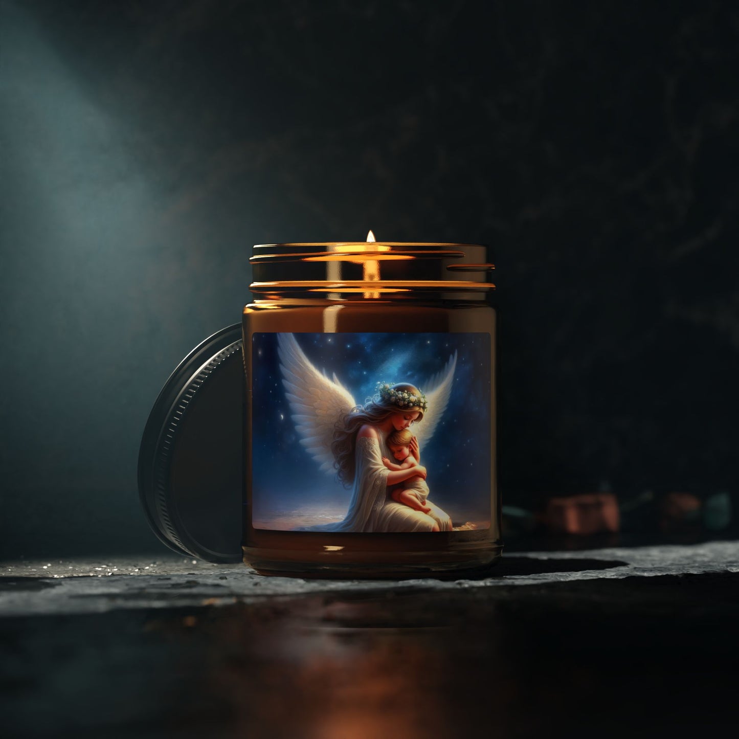Angel of Comfort Soy Candle — Amber Jar Scented Candle (Memorial & Relaxation)