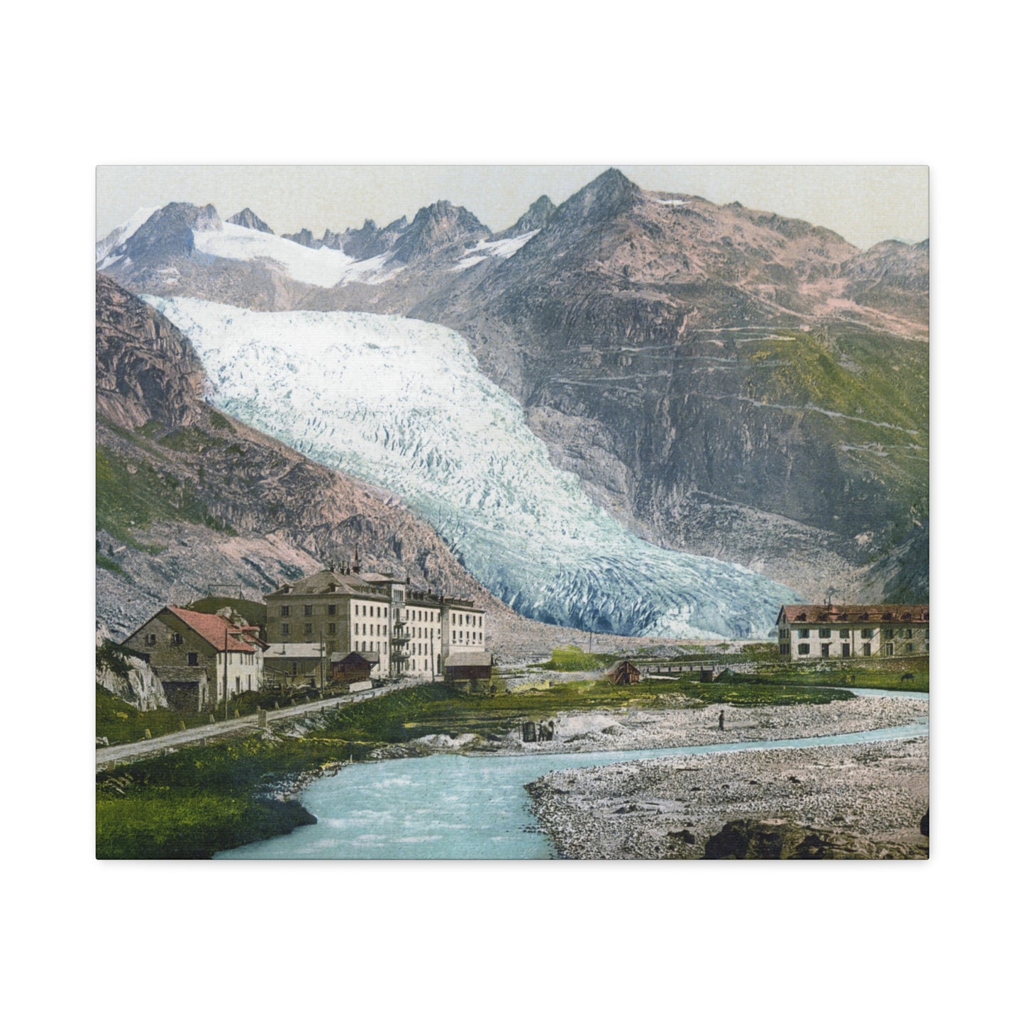 Glacier Village Matte Canvas Print