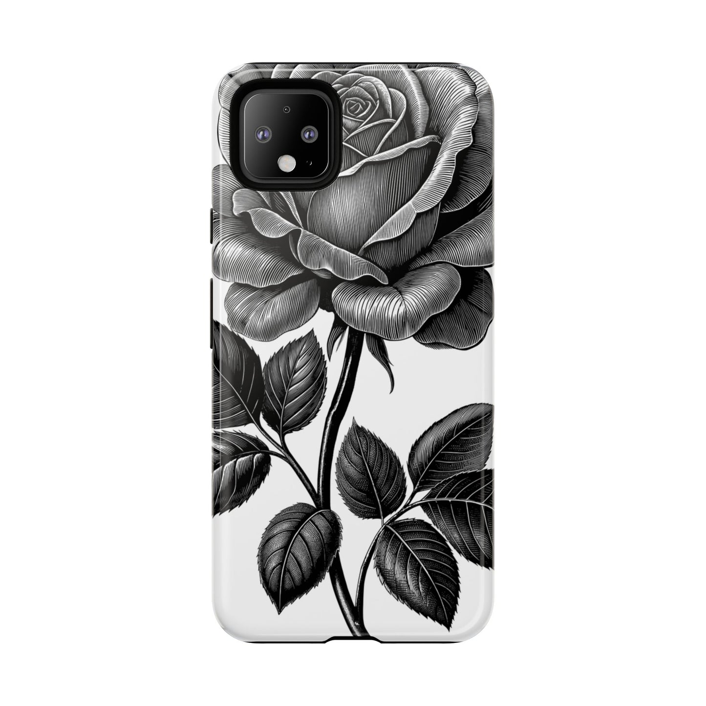 Elegant Floral Phone Case - Tough Cases, Black Rose Design, Floral Phone Cover, Stylish Phone Accessory, Gift for Her, Mother's Day